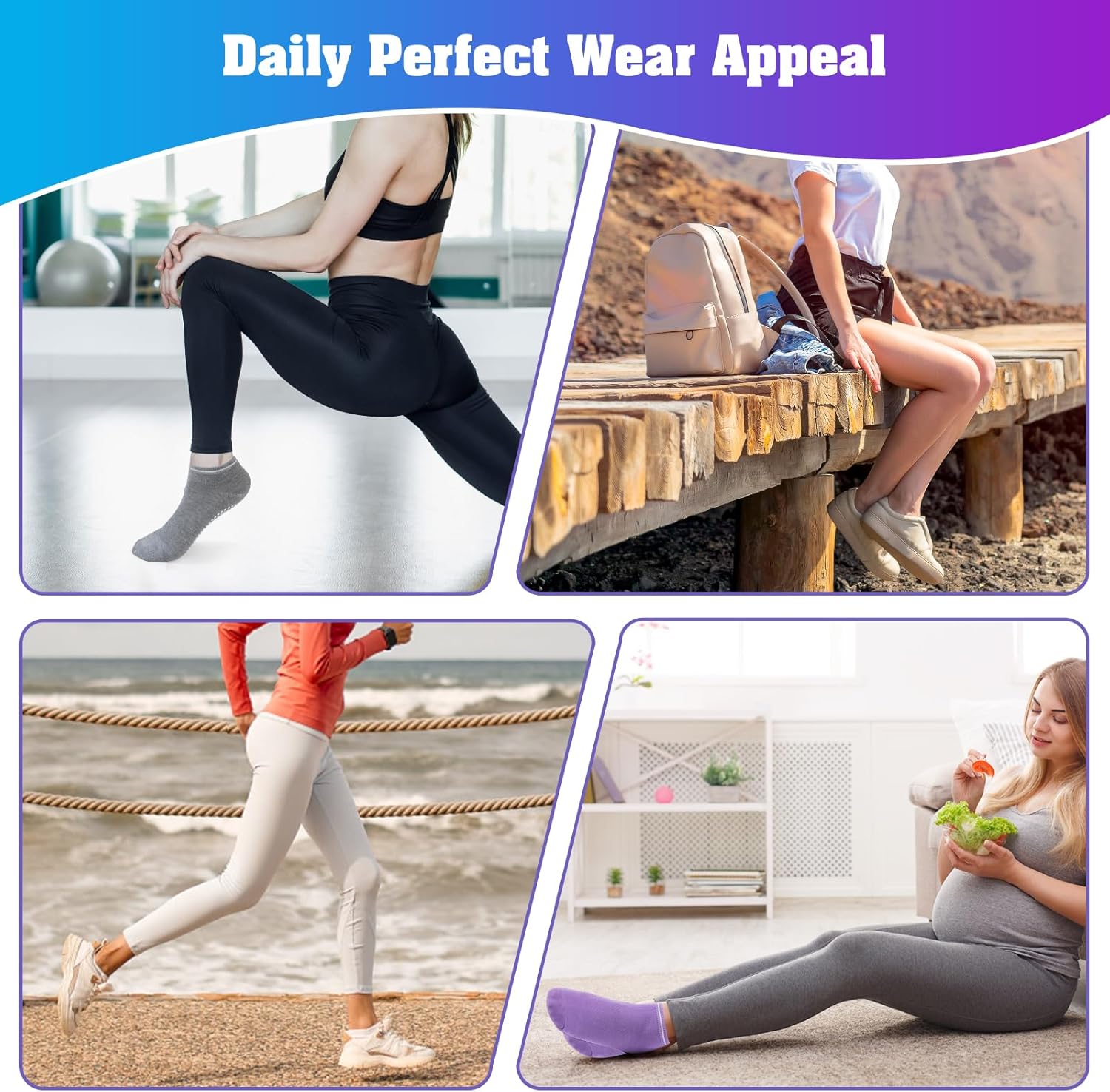 Sophproton 80 Pairs Grip Socks Yoga Socks Non Slip Pilates Socks Bulk Hospital Workout Anti Skid Socks with Grip for Women Teens - Image 7