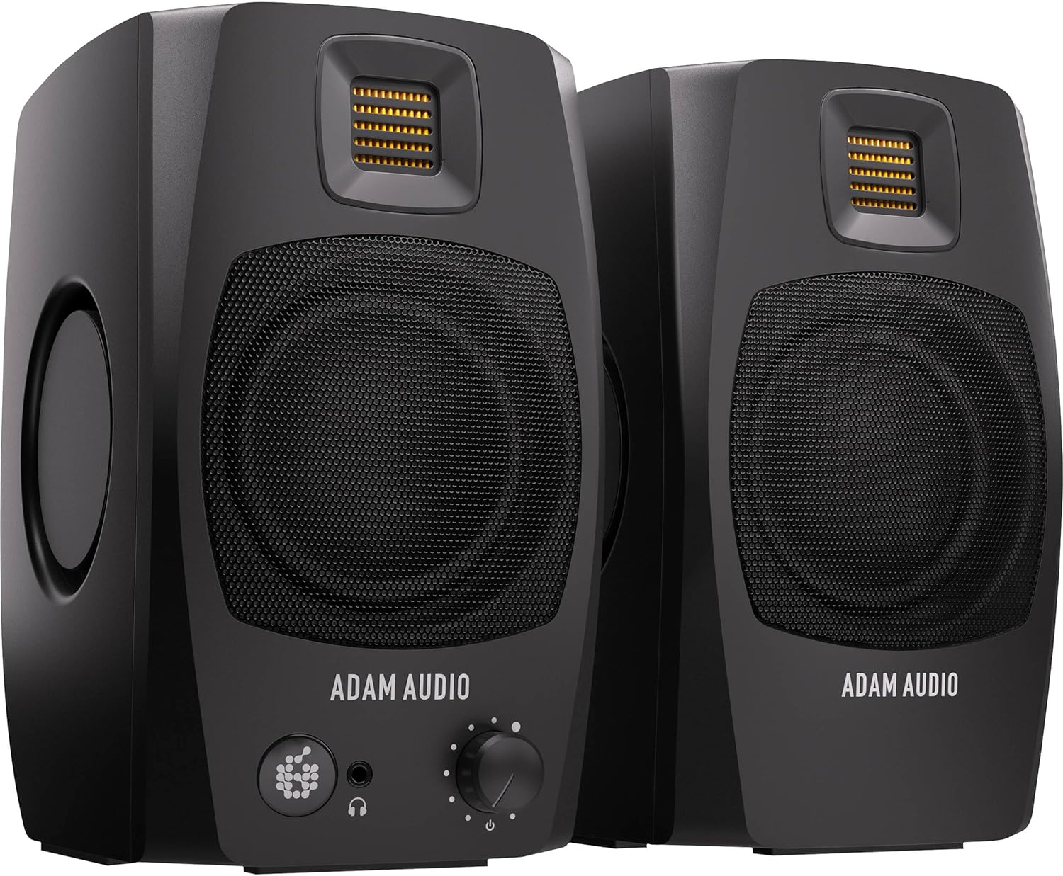 Adam Audio D3V 3.5" Powered Studio Monitor Pair (Black) with H200 Closed-Back Headphones