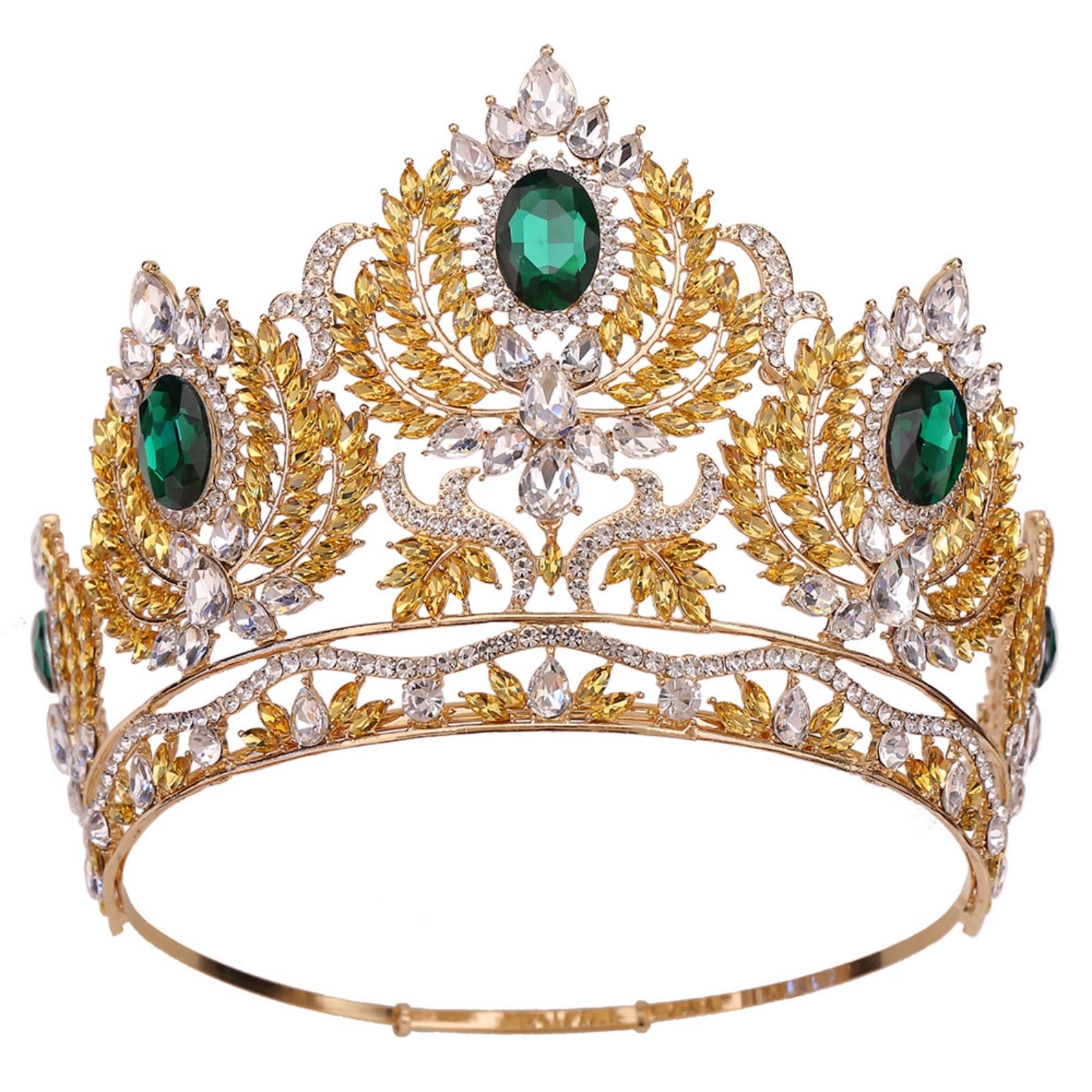 Tiara da Sposa Regolabile Corona Barocca Ornata Accessorio per Reginette di Bellezza, Servizi Fotografici, style to 2