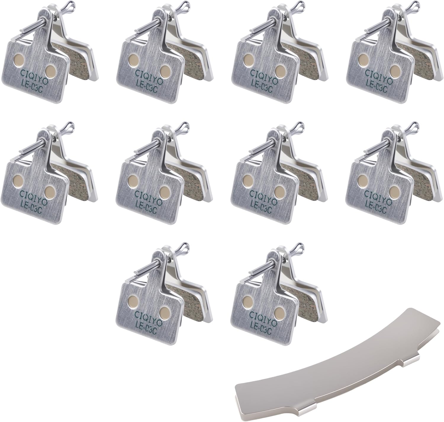 4 Pairs/10 Pairs Bike Brake Pads,3 Materials are Available Semi-Metallic/Sintered Metal/Ceramic Disc Brake Pads with Clearance Adjuster,Bike Brake Pads Compatible with Shimano TRP Tektro Deore Br