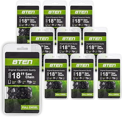 Amazon Com 8ten Chainsaw Chain For Stihl 44 56 36 32 24 40 45 Ms 290 260 261 440 460 390 18 Inch 063 Gauge 325 Pitch 74dl 10 Pack Patio Lawn Garden