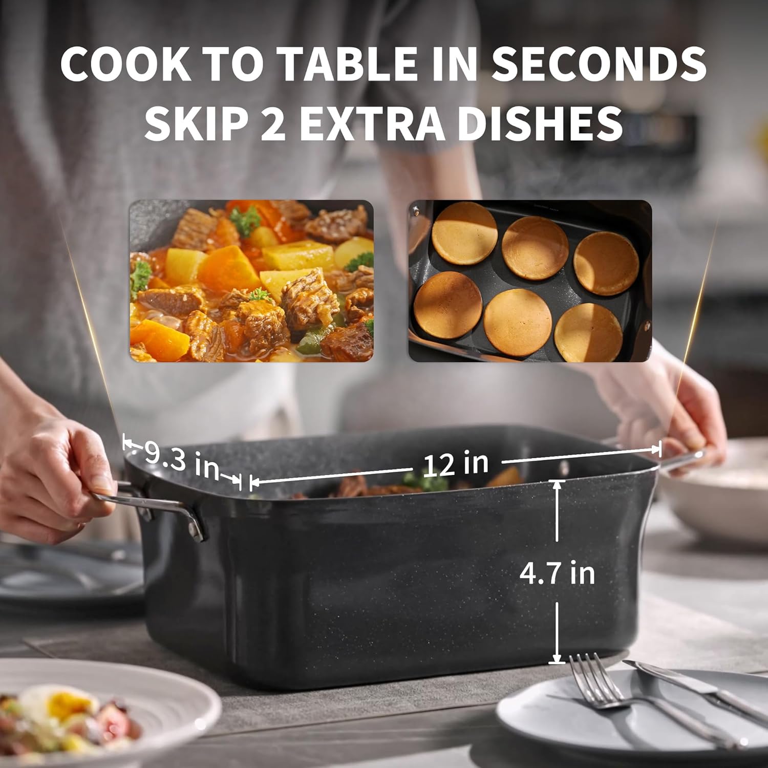 Slow Cooker 7 Quart | Programmable Multi-Cooker PFOA-Free Ceramic Coating, Steamer, Sear sauté, Warm Function (Includes Silicone Spoon)