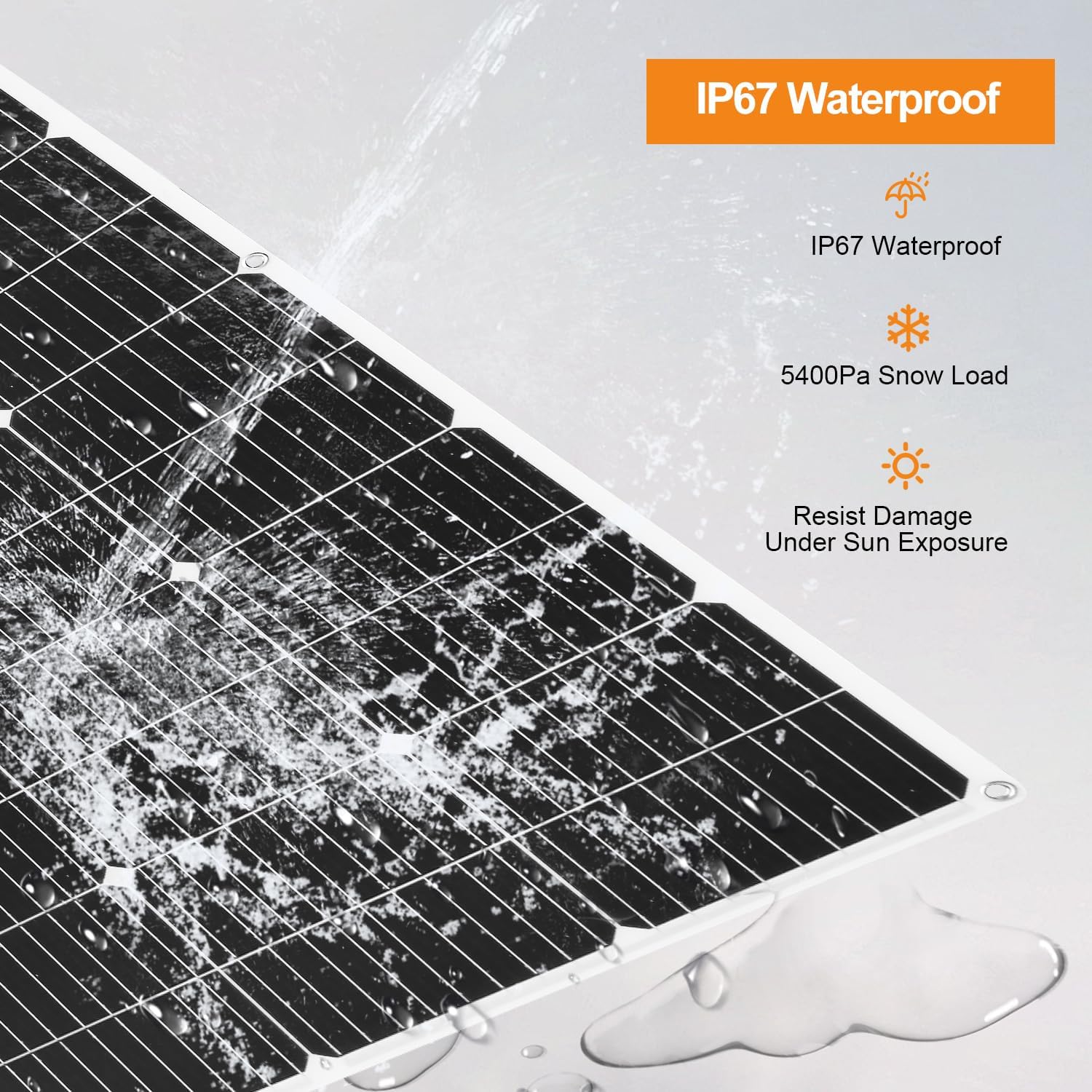 800W Flexible Solar Panel, 8 Piece 100 Watt 12 Volt High Effiecncy Monocrystalline Solar Module for Marine RV Trailer Boat Cabin Van Car Battery Charge