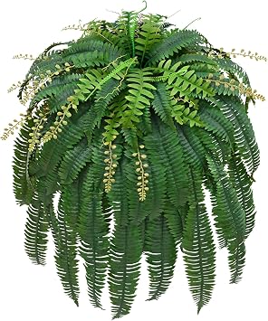 Livole 67" Fake Ferns Large Artificial Plants Outdoor, Artificial Ferns for Outdoors Large Faux Boston Fern with 99 Branches Realistic UV Resistant for Planter Home Garden Porch Hanging Decor, 1 Pcs