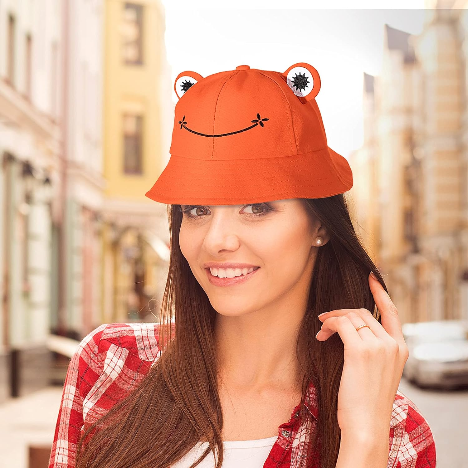 Frog Bucket Hat Cotton Bucket Funny Fisherman Hat Summer Sun Protection Cap Wide Brim for Men Women - Image 6