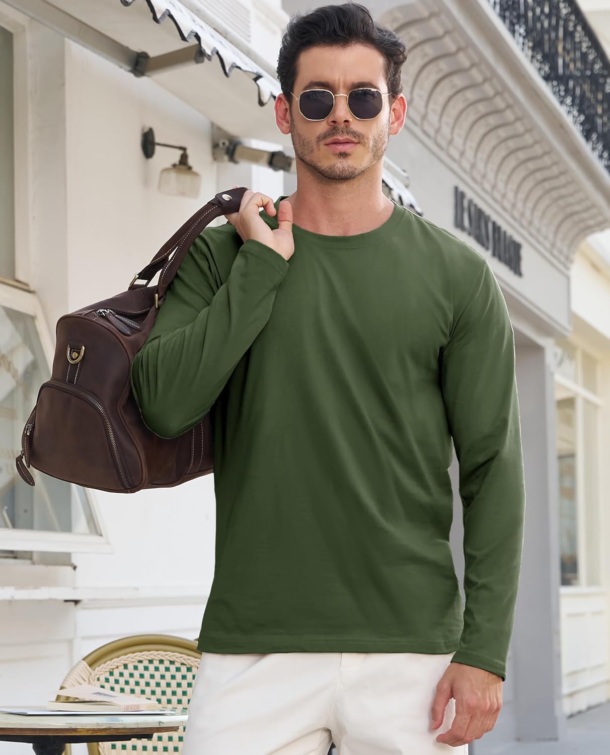 EKLENTSON Men's Long Sleeve T-Shirt Lightweight Soft Tee Shirt Moisture Wicking Basic Tshirt Breathable - Image 2