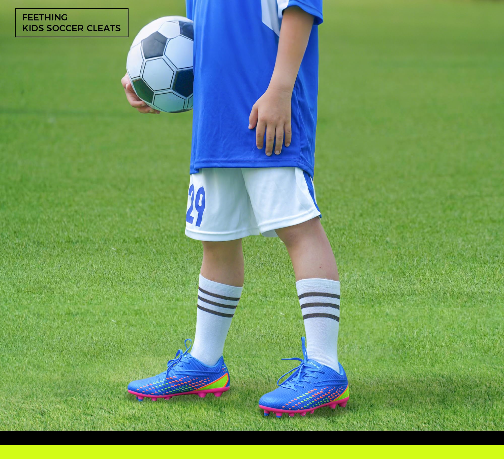 Chaussures de Football Légères pour Enfants Garçons Filles Antidérapantes
