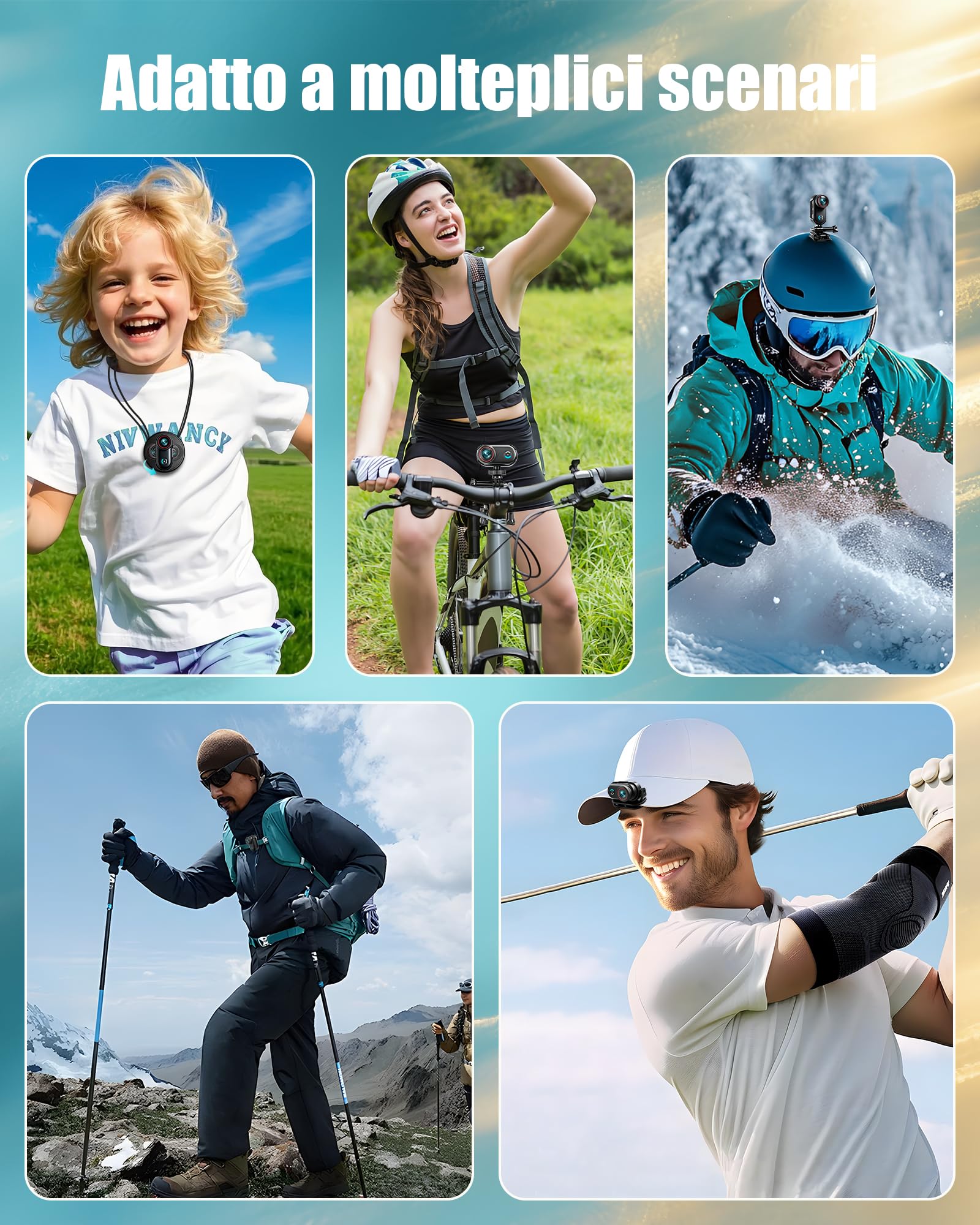 Action Cam 4K, Mini body Cam con WIFI, POV Camera Magnetica