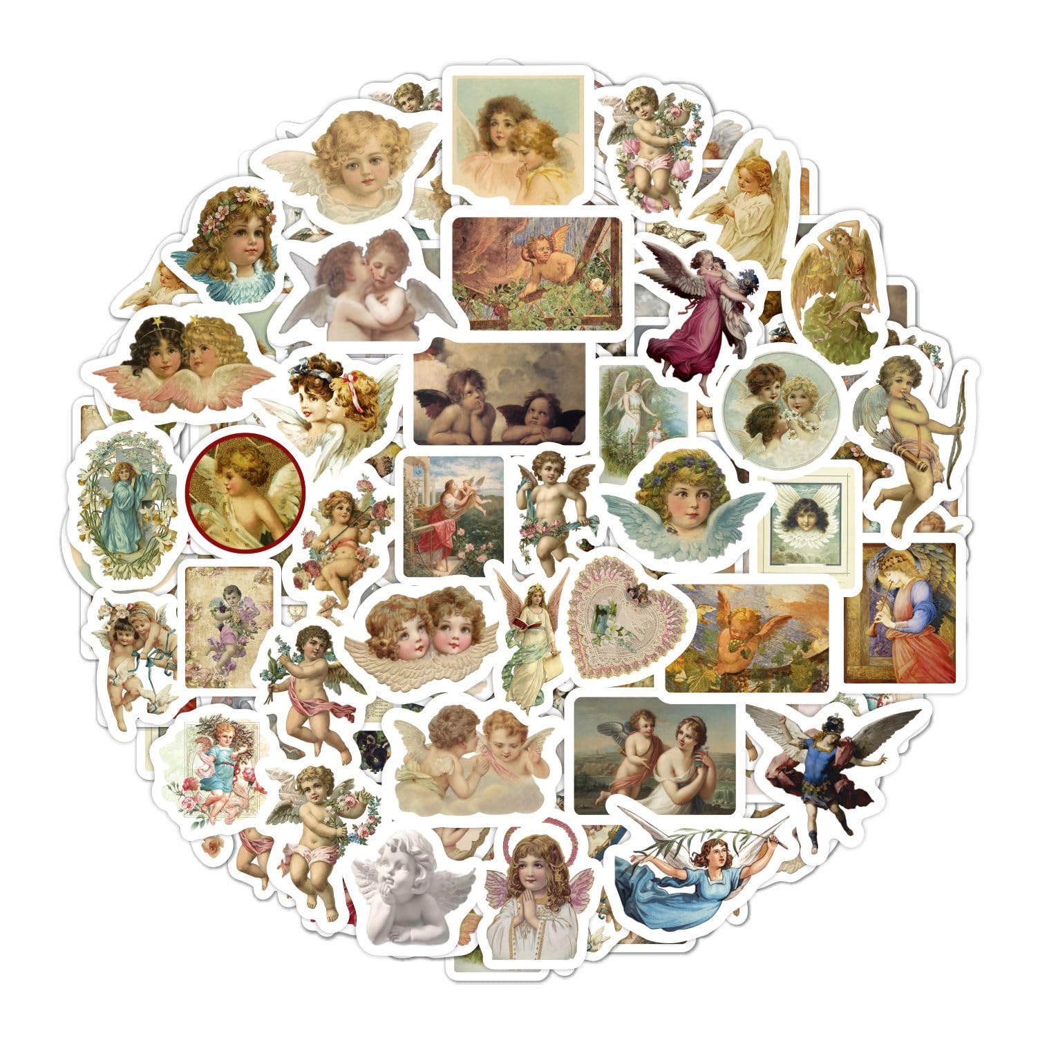 Pegatinas de ángel vintage querubines retro para manualidades de papel