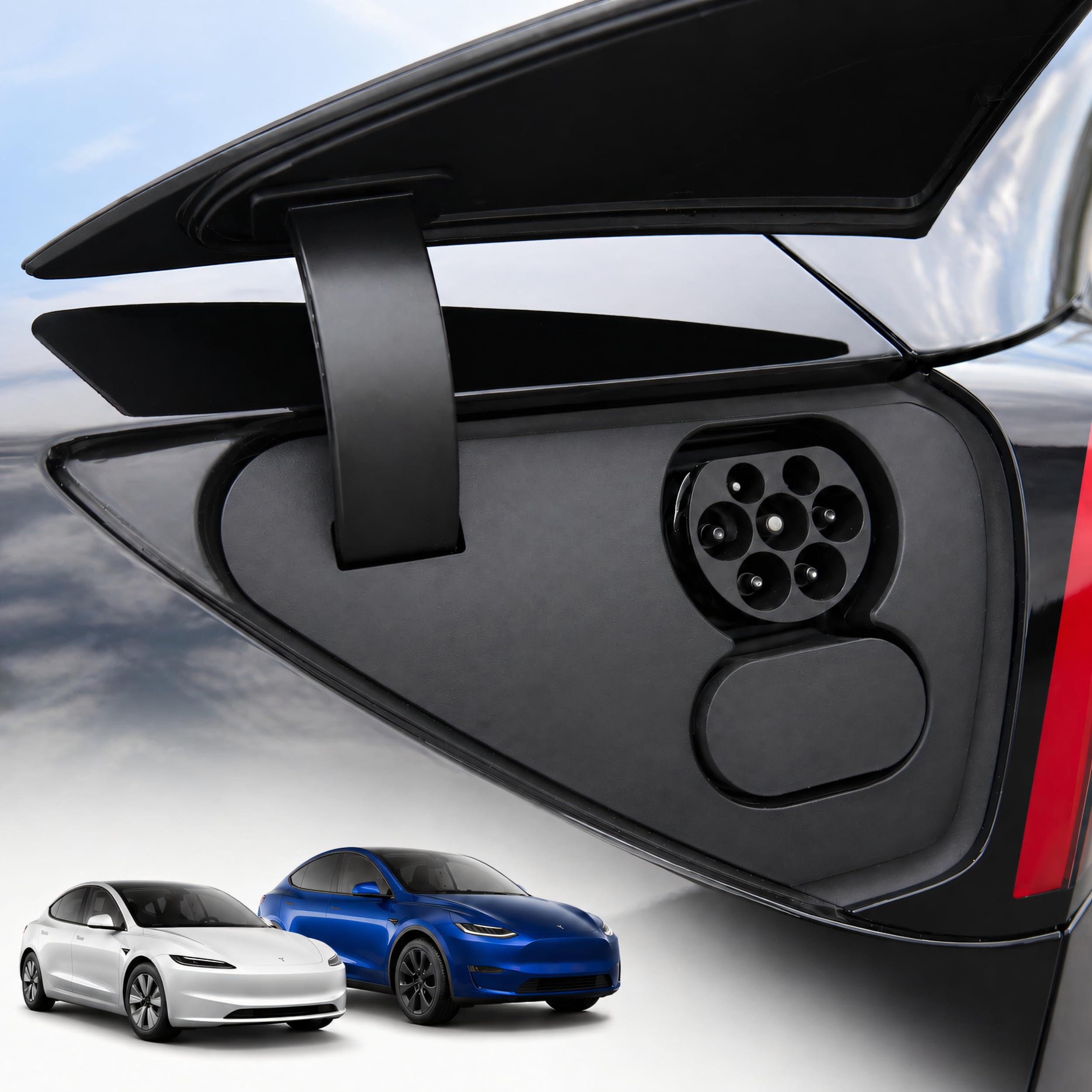 Nasadka ochronna do przyłącza CCS magnetyczna • Pokrywa chroni złącze ładowania DC przed kurzem i wilgocią • pasuje do Tesla Model S/3/X/Y i innych EVs