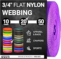 Vista 50 de Strapworks Rollo de correa de nailon resistente de 3/4 pulgadas para cinturón, mochila, eslinga, collar, correa, correas y más, 10, 20 o 50 yardas