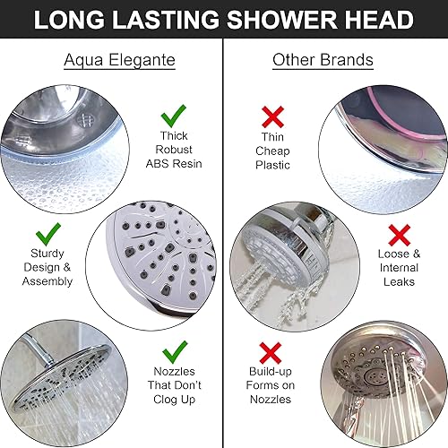 Miniatura 3 de Aqua Elegante cabezal de regadera de lujo de 9 pulg. La mejor regadera con caída de lluvia e inyección de aire