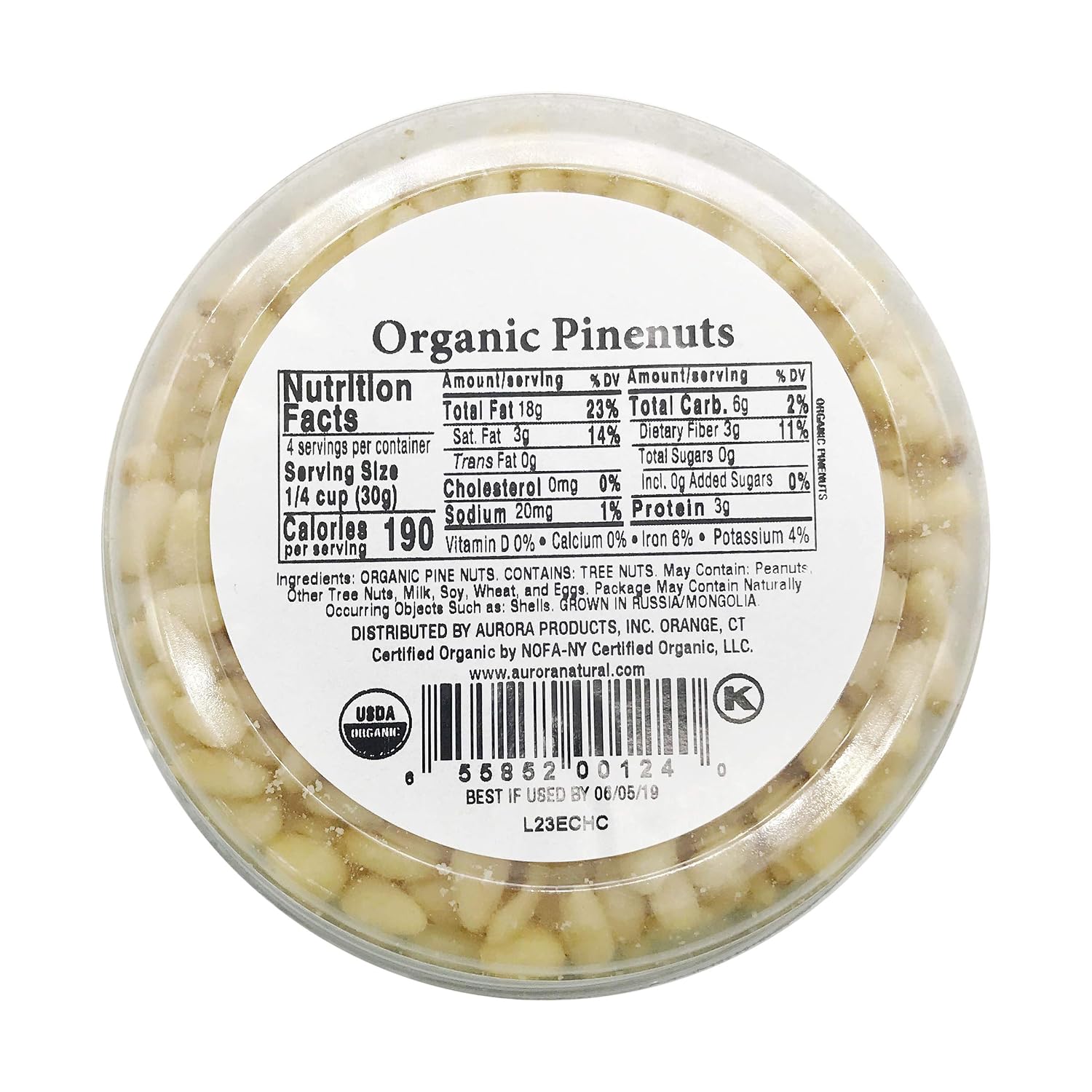 Aurora Natural Products Organic Pine Nuts, 4 Ounce