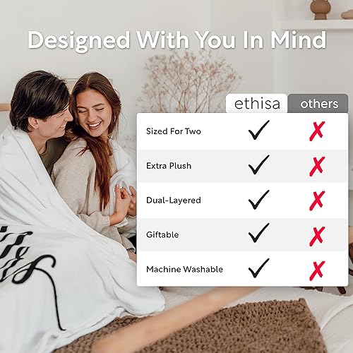 Miniatura 6 de Manta de Mr and Mrs – 80 x 60 pulgadas – Regalo de boda suave y compartible para parejas – Único novio y novia para ser lujo recién casado y regalo