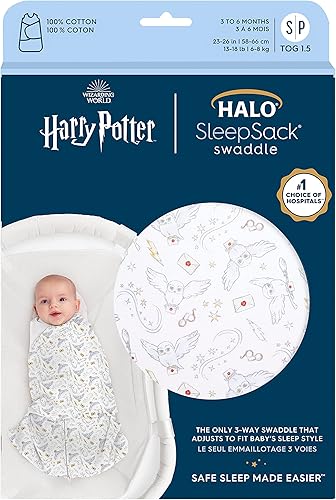 Miniatura 2 de HALO - Saco de dormir con manta de arropar, manta de poner de ajustable en 3 direcciones 100 % de algodón, Mensajero de Harry Potter, talla Recién