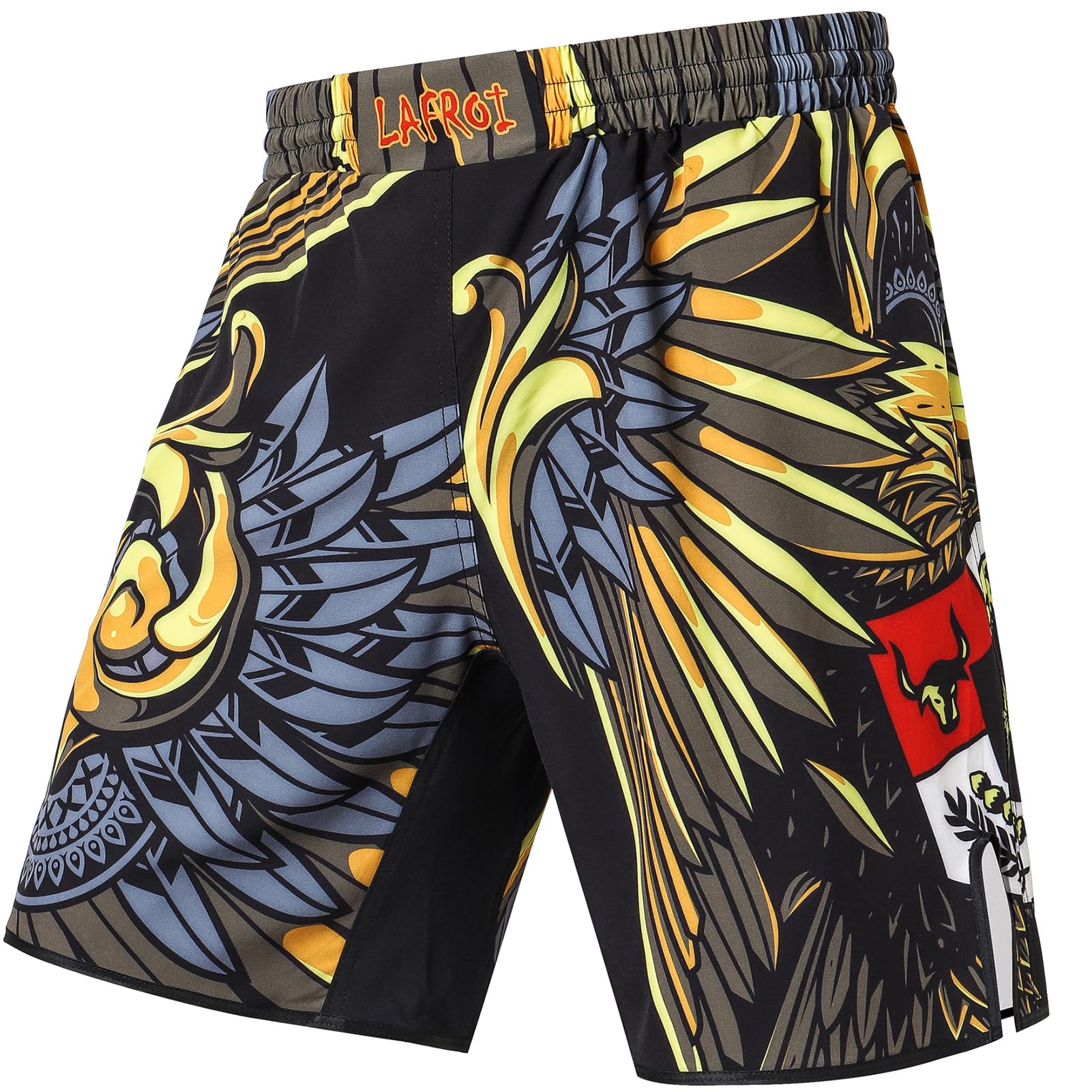 LAFROI Herren Jiu Jitsu MMA Cross-Training Box Shorts Trunks Fight Wear-QJK06