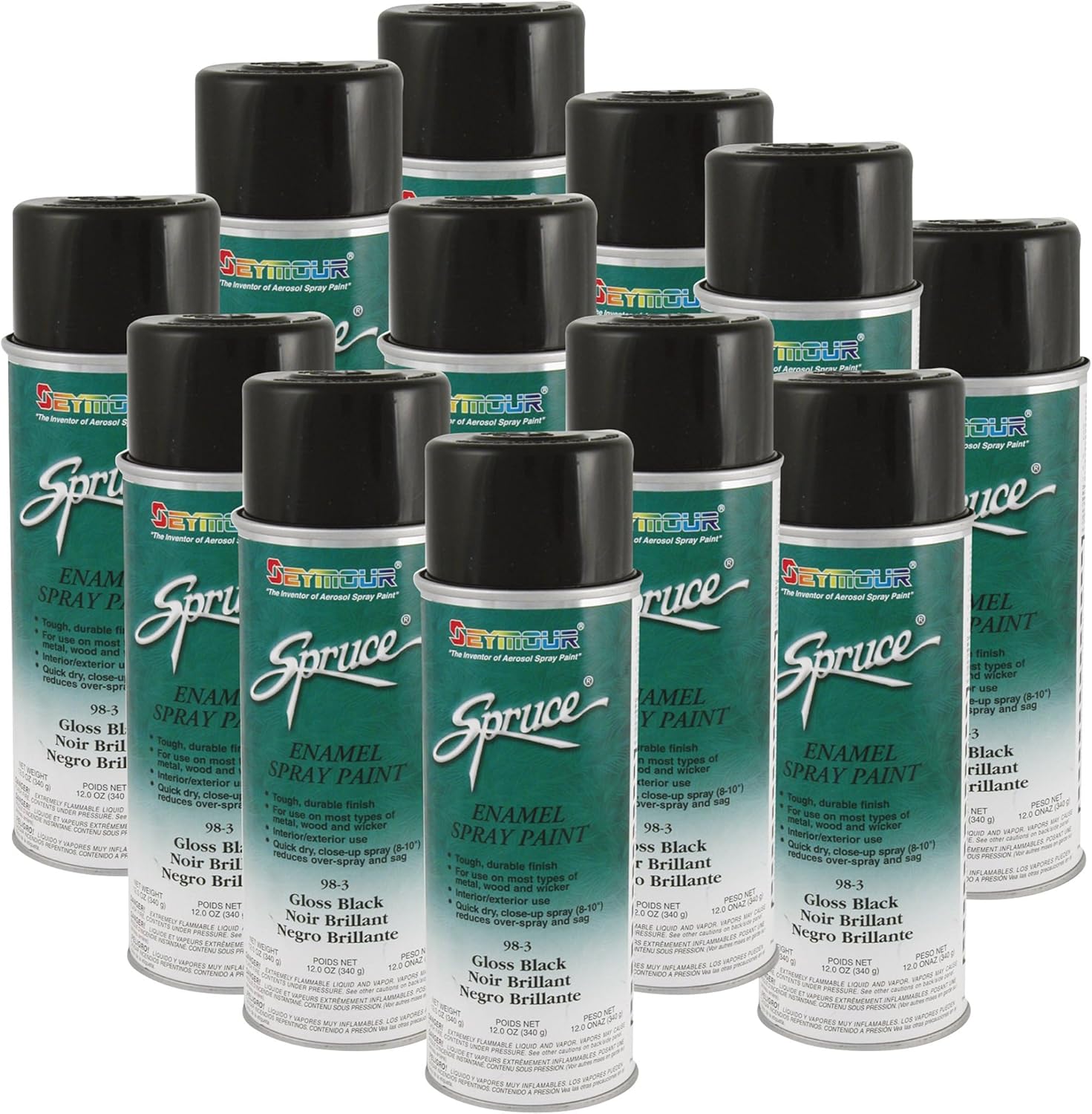 Spruce General Use Spray Paint 16 Oz Gloss Black