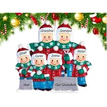 Personalized Resin Christmas Ornament | Family of 6 Custom Shoveling Snow Keepsake | Tree Decoration | 2026 Tree Decor Family of 6