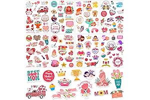 Charming Mom Stickers Extravaganza: 16 Sheets of Cutest Mother's Day Decorations