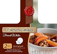 Vista 5 de CorningWare, cazuelas redondas estilo francés de 16 onzas con cubierta plástica, Blanco