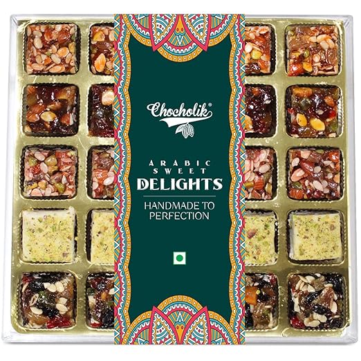 Chocholik Arabic Sweets Mithai Delight, Handmade To Perfection, Exclusive Sweets Gift Box for Any Occasion, 450g