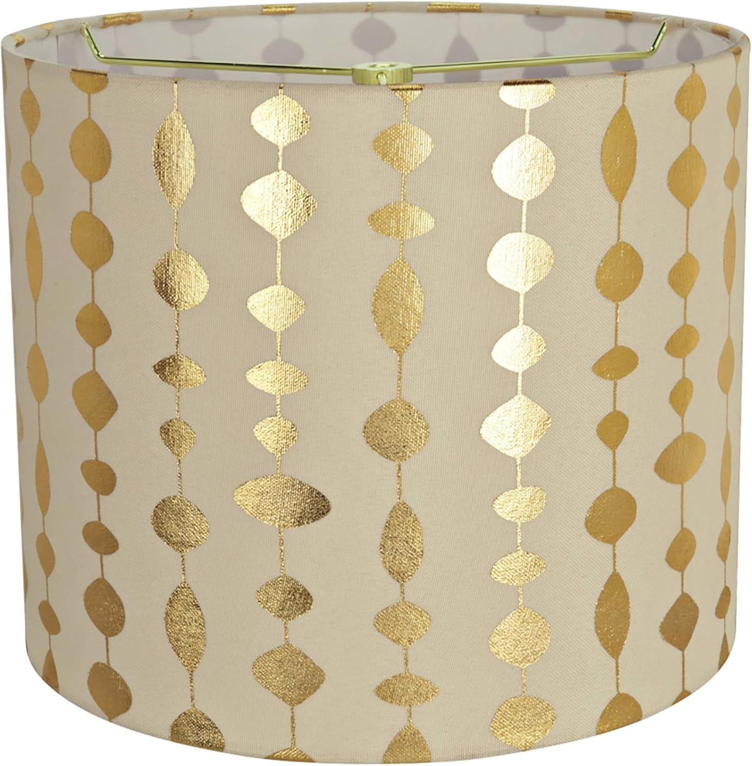 Aspen Creative 31097 Transitional Drum (Cylinder) Shaped Spider Construction Lamp Shade in Beige & Gold Printed, 12" Wide (12" x 12" x 10")