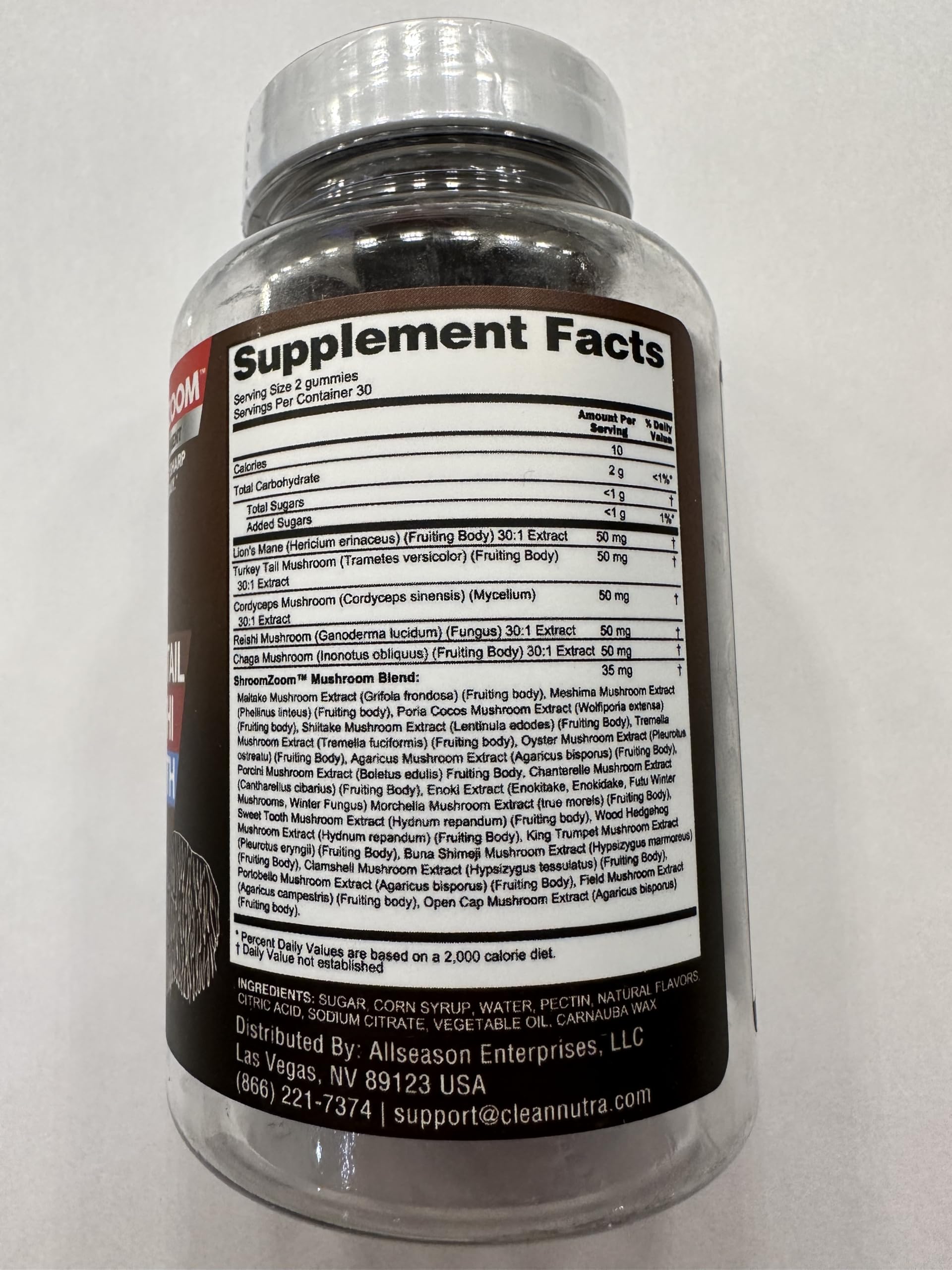 15in1 Mushroom Gummies with Lion's Mane Turkey Tail Cordyceps Reishi Chaga Sweet Toot Maitake Meshima Poria Cocos Shiitake Tremella, Oyster Agaricus Mushrooms for Men and Women Supplement Clean Nutra — Amazon image 3