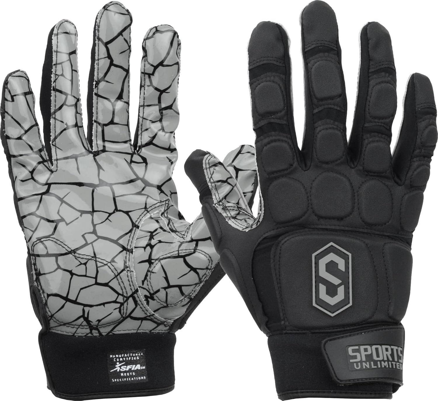 Sports Unlimited Max Clash Lineman Adult/Youth Padded Football Gloves, Lineman Football Gloves, Men's and Boys Offensive/Defensive Line