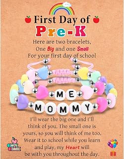 Mommy and Me Matching Bracelets Set, First Day of School Kindergarten Gifts