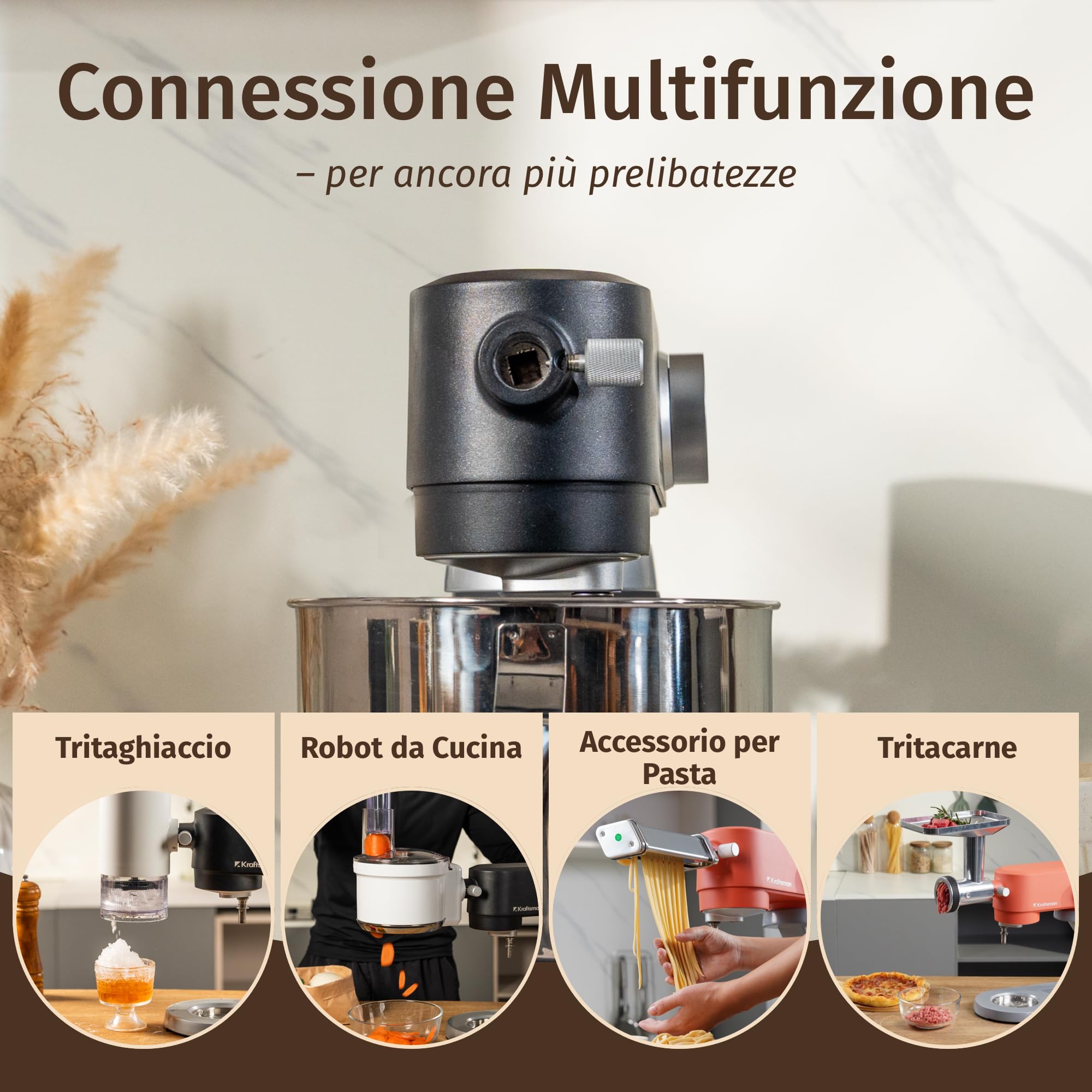 Impastatrice Planetaria in Metallo Solido – Planetaria Professionale da 5L con 4 Accessori in Acciaio Inossidabile, 800W Motore DC, Nido di Potenza e Timer, Bassa Rumorosità (Nero)