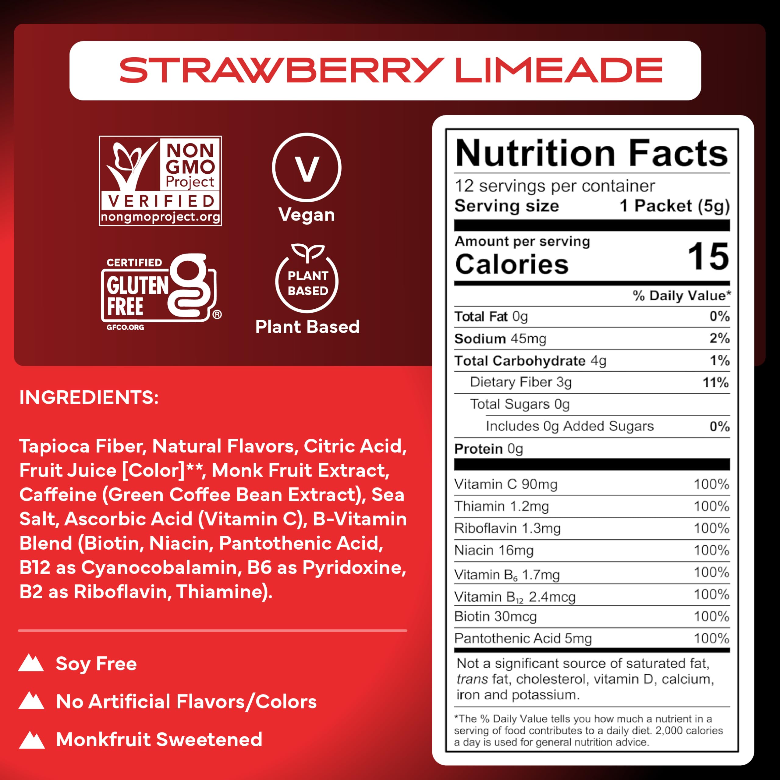 Kyhv Nutrition Endurance Energy Drink Packets, Strawberry Limeade, 12 Count — Amazon image 2