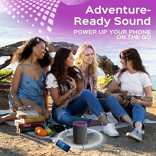 Miniatura 8 de TREBLAB HD-Energy-Pro Altavoces inalámbricos para exteriores con Bluetooth - Audio inmersivo de 40 W, IPX6 impermeable, batería de 18 horas, luz