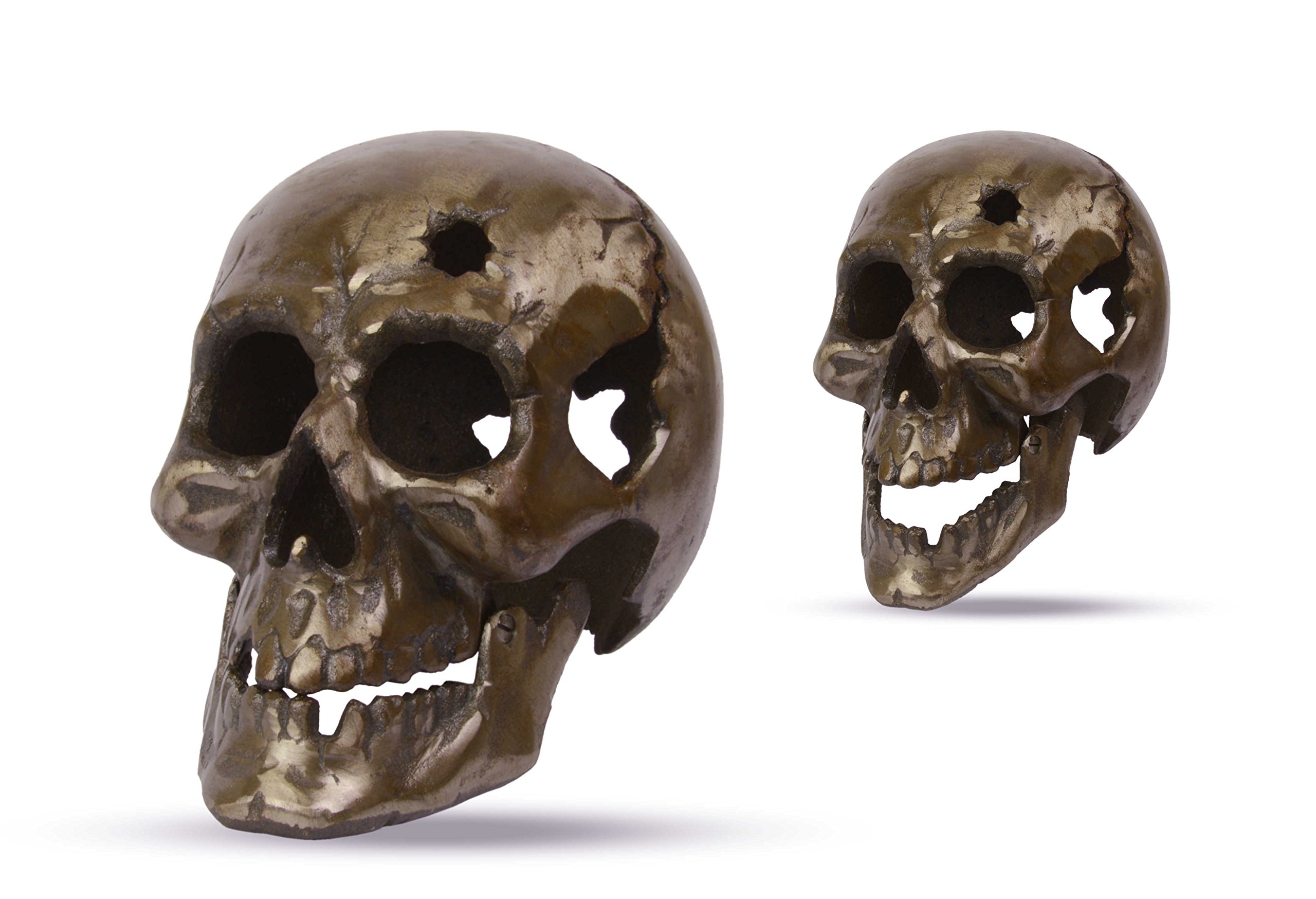 Deko Skull Schädel Totenkopf Gusseisen grau 23,3 x 16,9 cm