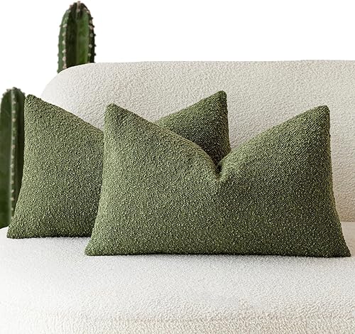 Foindtower - Paquete de 2 fundas de almohada con textura moderna de rizo, fundas de almohada lumbar sólidas, acogedoras, decorativas, para silla,