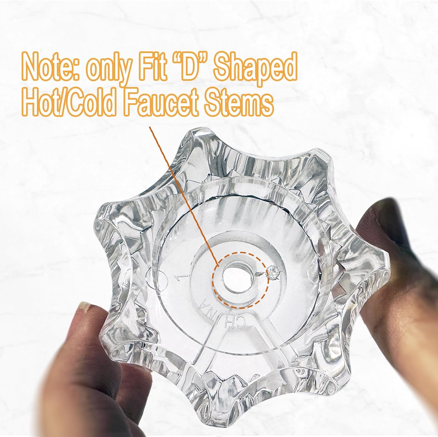 Shower Knob Replacement Hot and Cold Bathtub Faucet Handle, Compatible with Delta/Elex/Peerless MP54260 Bathroom Faucet Tub, 1.7 inch Wide, Clear Acrylic