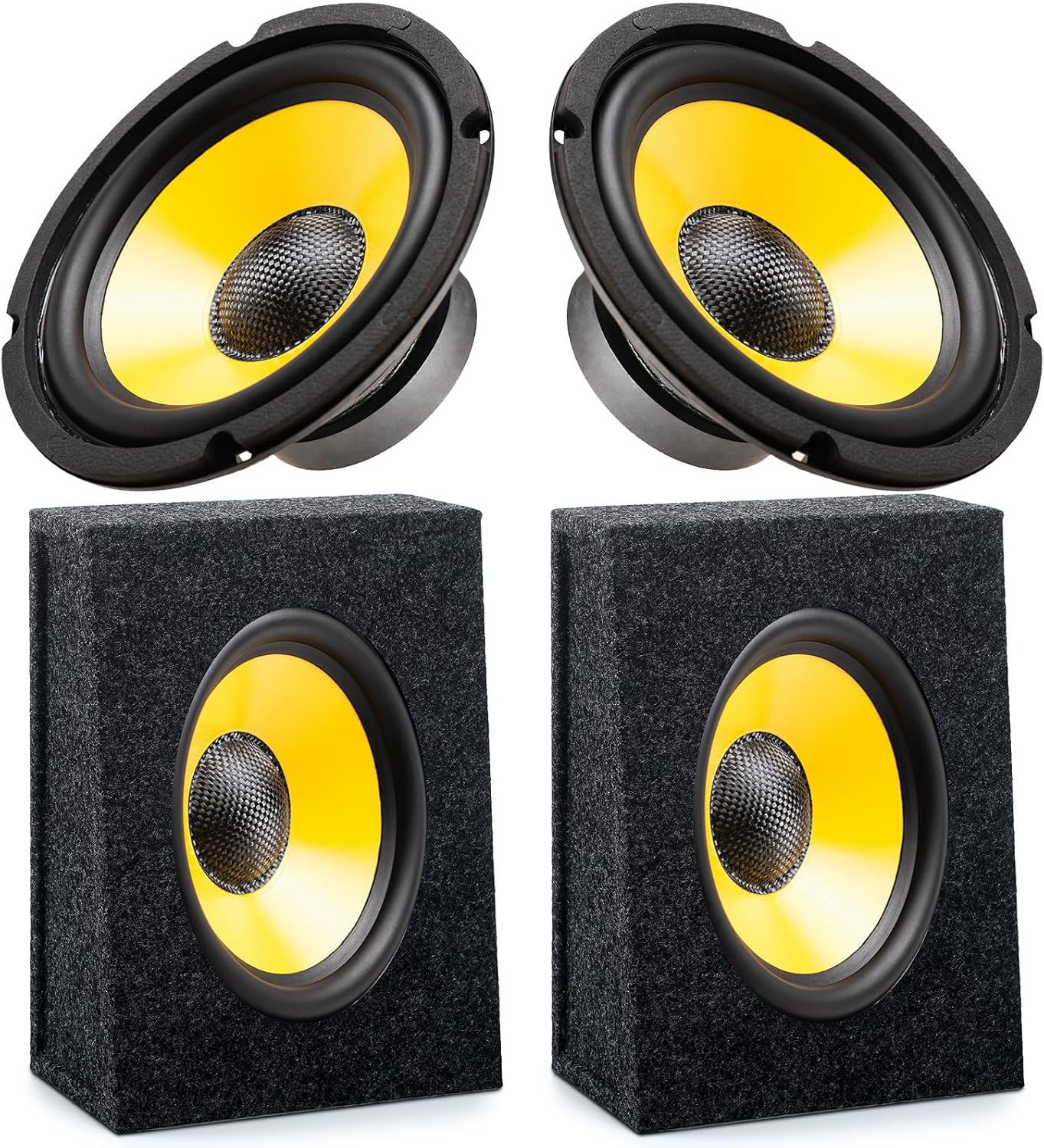 BBTO 2 Pcs Angled Style Car Audio Speaker Box 6 x 9 Inch Car Audio Enclosures Sturdy Constructed Truck Speaker Box for Home Vehicle Subwoofer Sound Supplies(8.66 x 4.72 x 12.8 Inch)