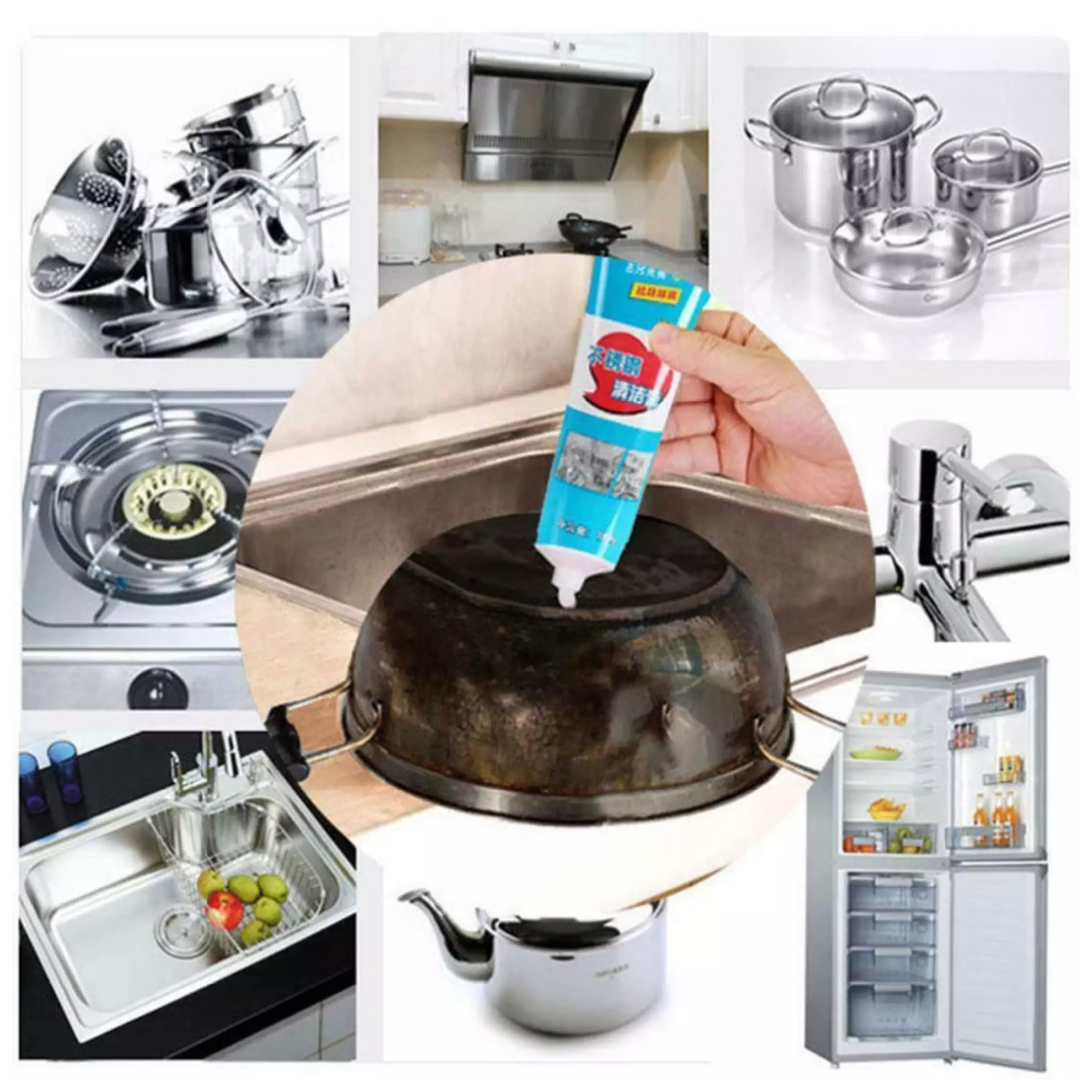 RutviRoshan Stainless Steel Cleaning Cream | Rust Remover for Metal | Stainless Steel Metal Polish Cream 2