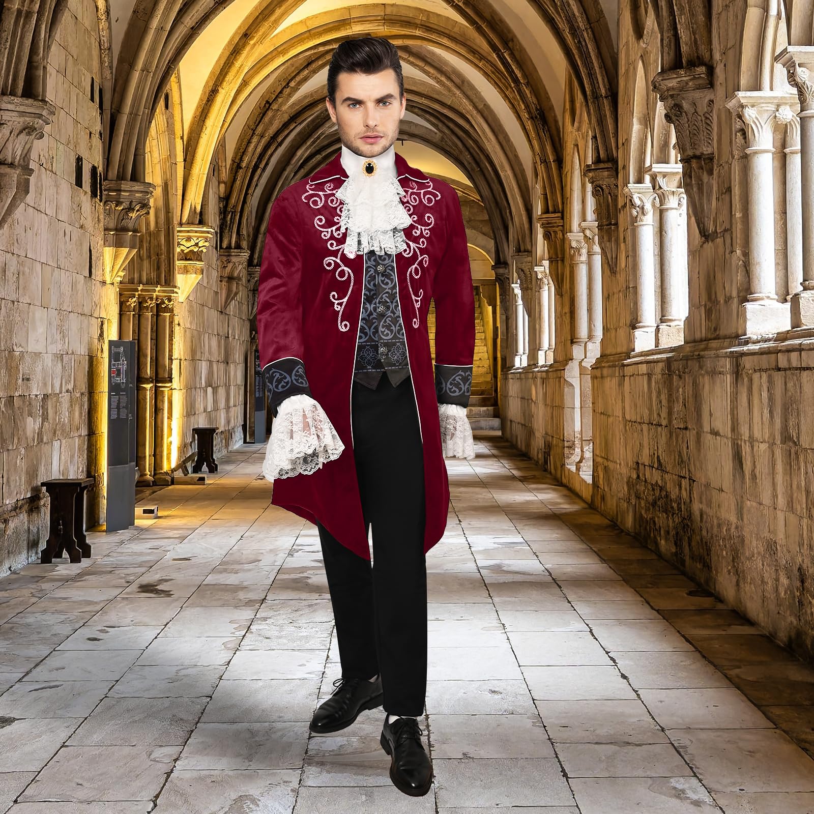 Ropa medieval para hombre, disfraz medieval, chaqueta steampunk, abrigo gótico, frack victoriano, disfraz de hombre para hombres, Halloween, pirata, vampiro, cosplay