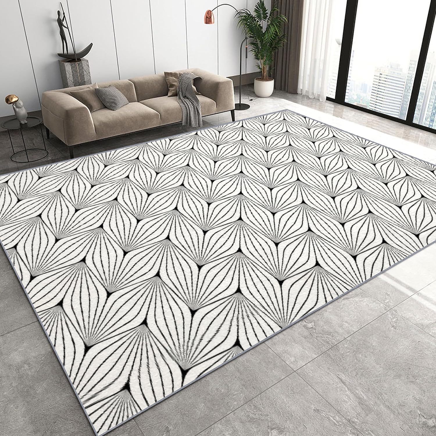 Tapis de salon antidérapant 140x200 cm fini les glissades et les taches