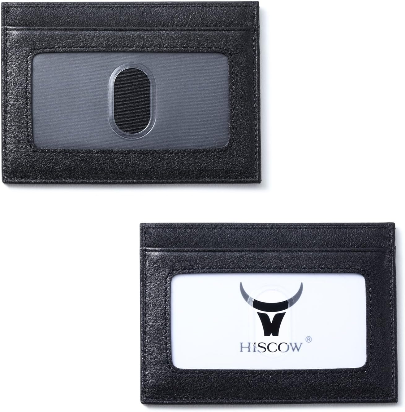 Leather Slim Card Holder, Tiny Small Credit Card Wallet ID Case for Men & Women (Black) - Image 6