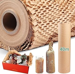 Honeycomb Paper Packing 38cm * 40m Cushioning Wrap for Moving House Eco-Friendly Kraft Packing Paper for Gift Breakables as Bubble Wrap Roll Alternative