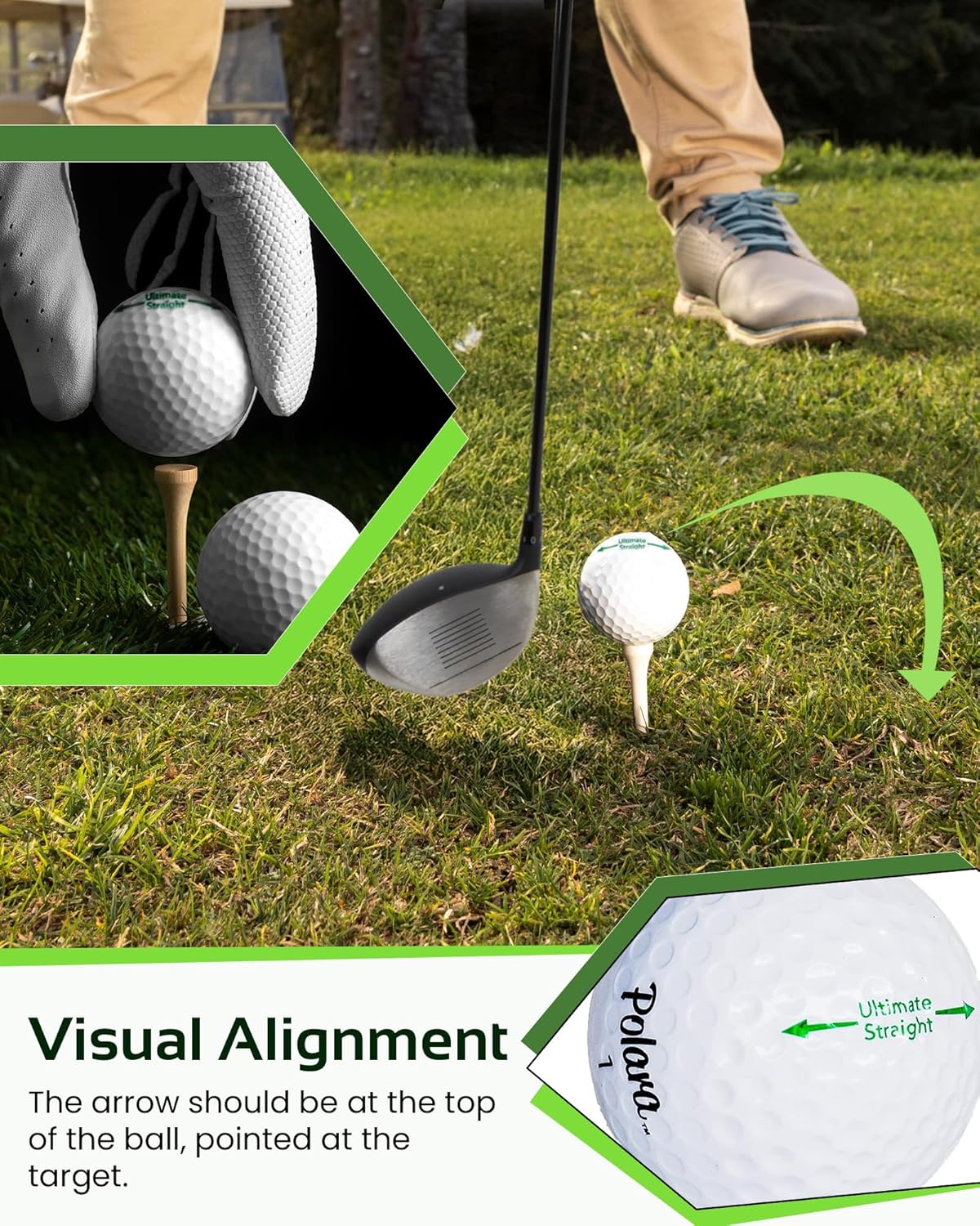 Polara Self-Correcting Golf Balls – High-Performance Golf Balls with Soft Feel, Anti-Slice & Hook Correction, Exceeds USGA Limits, Dimple Design for Maximum Distance, Golf Accessories for Men & Women