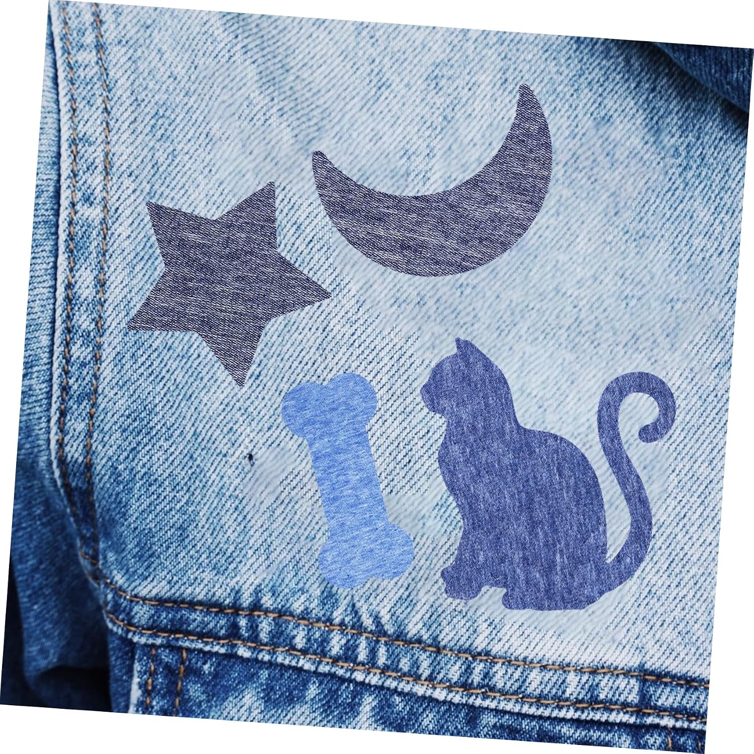 15 Pcs Iron on Jean Patches for Clothing Repair Denim Fabric Mending Patches Easy to Apply in Jeans and Pants Suitable for DIY Projects