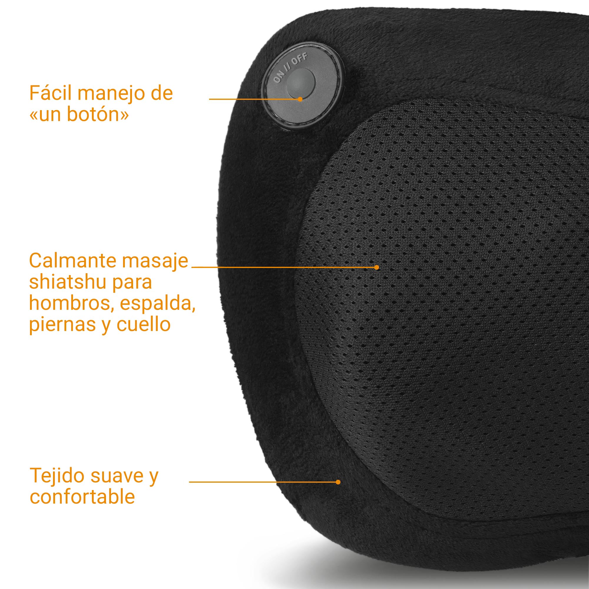 medisana MC 200 Cojín de masaje Shiatsu con función de calor, 4 cabezales de masaje giratorios, función de luz roja para cuello, hombros, espalda y piernas
