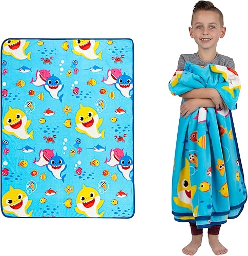 Franco - Manta de felpa supersuave para niños, 46x 60pulgadas, Baby Shark, tamaño individual, Baby Shark, AT0468