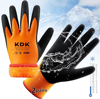 قفازات KDK الشتوية المقاومة للماء للرجال والنساء ، قفازات العمل للطقس البارد ، قفازات الفريزر المعزولة الحرارية