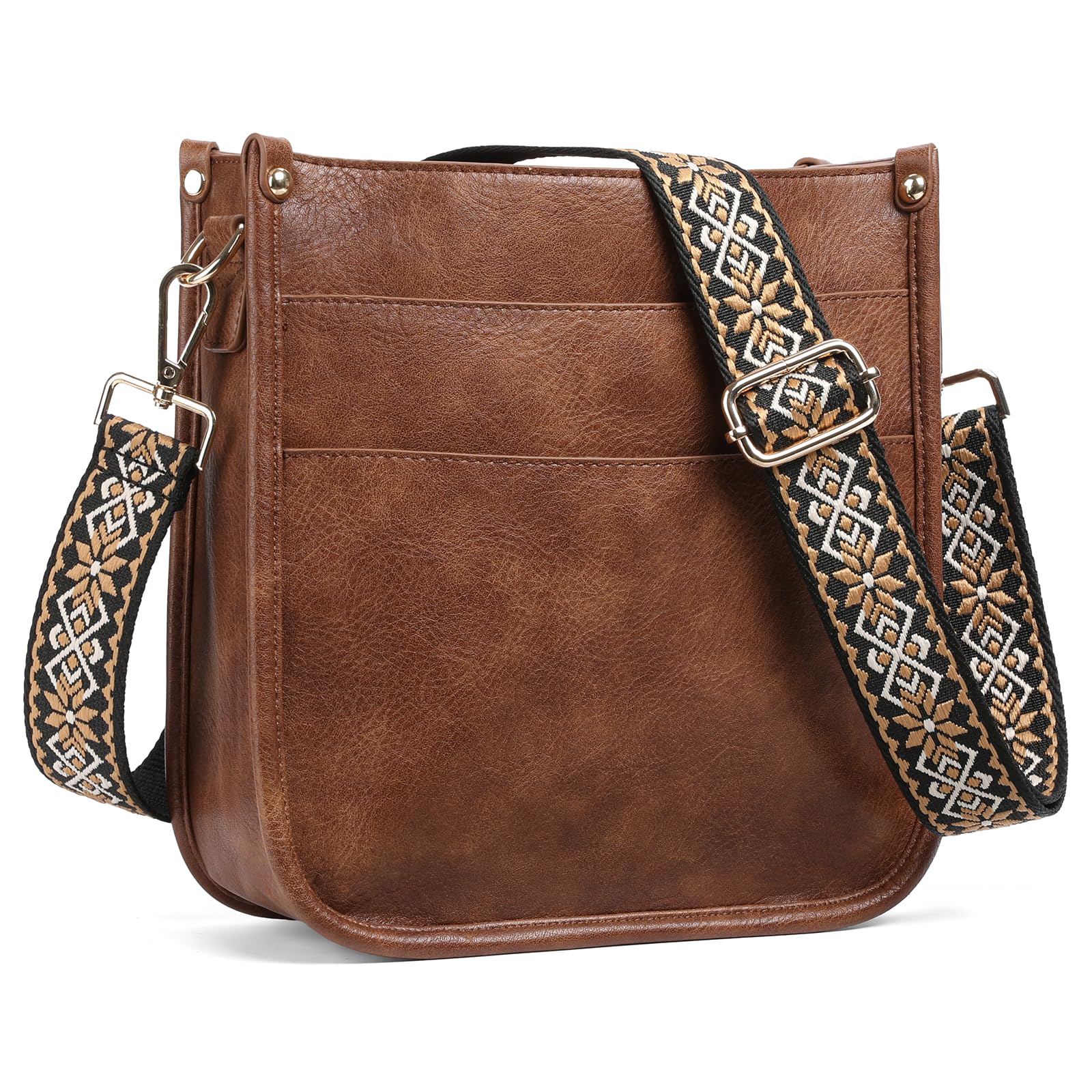 SENDEFN Crossbody Bags for Women Vegan Leather Hobo Purses Shoulder Handbags With Wide Shoulder Strap