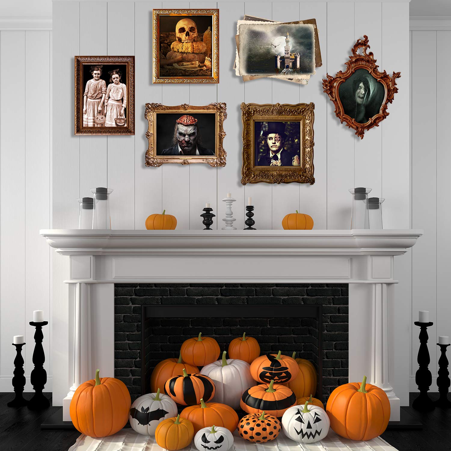 12-teiliges Gothic-Porträt-Set Für Halloween – Gruselige Bilder Als Deko Für Partys & Spukhäuser