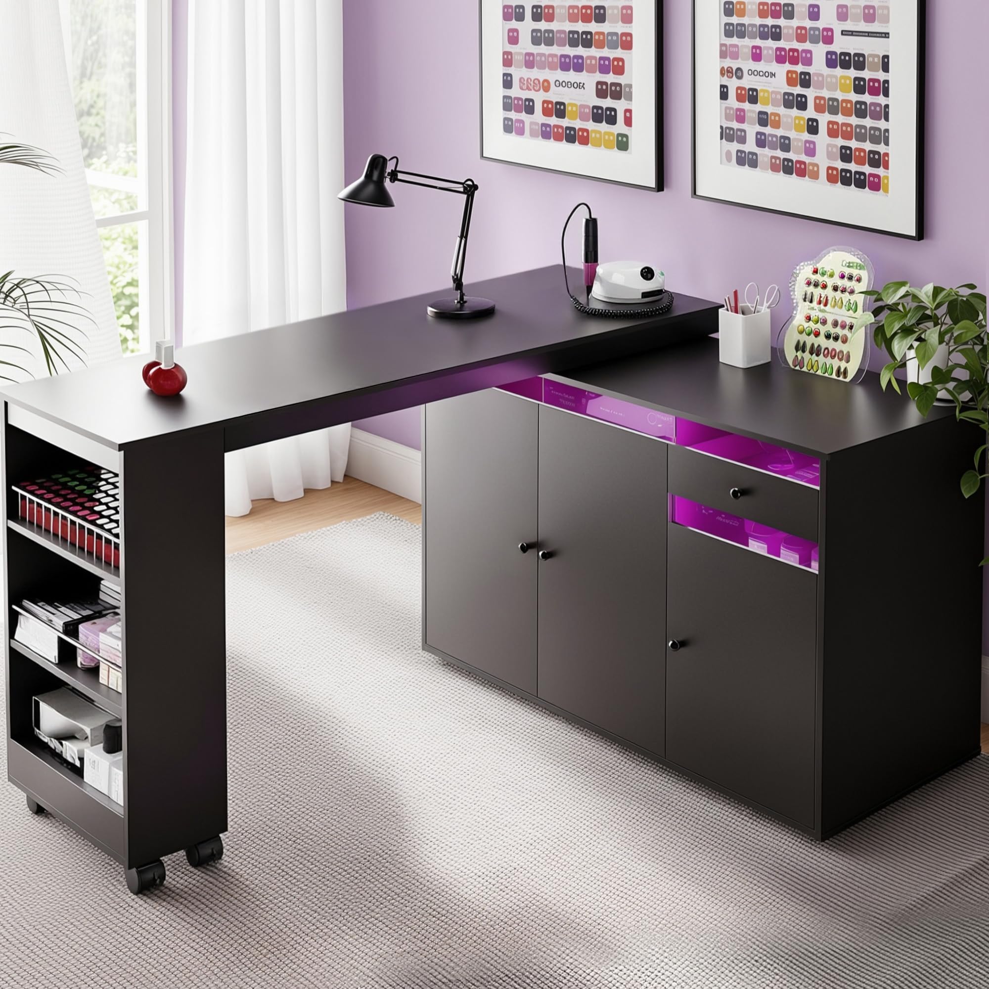 L-Shaped Manicure Table