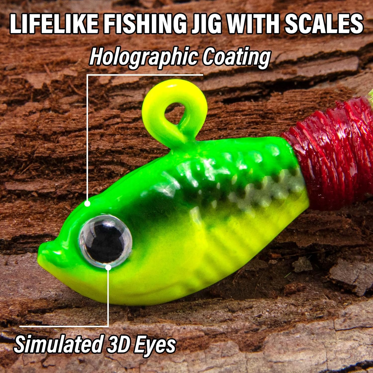 Alwonder 5-Pack Bucktail Jigs Hair Jigs Saltwater Freshwater Fishing Bucktail Lures Surf Fishing Jig Heads White Luminous Chartreuse Swimbait Jig for Bass Flounder Striper Bluefish Halibut Redfish